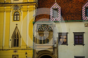 BRATISLAVA, SLOVAKIA: Mestske Muzeum. Bell tower of Old Town Hall. Bratislava City Museum on Main square in Bratislava