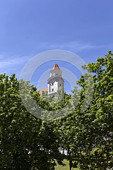 Bratislava castle on a sunny spring day