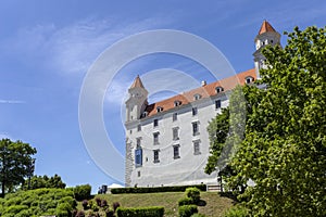 Bratislava castle on a sunny spring day