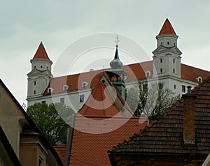Bratislava, Slovensko, Bratislavský hrad, pohled z Farské ulice