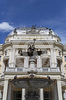 The Slovak National Theatre in Bratislava on a sunny day