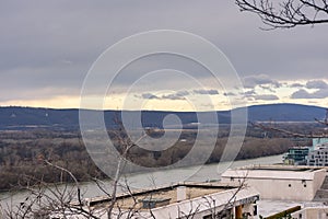 Landscape of the hills nearby Bratislava and the Danube river, Slovakia