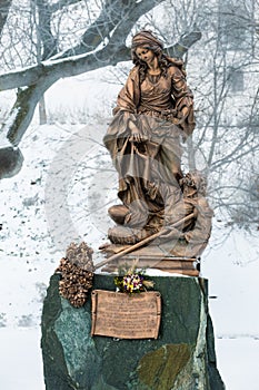 Bratislava, Slovakia - January 24th, 2016: Statue of St. Elizabeth