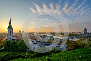 Bratislava, Slovakia landscape at morning sunrise