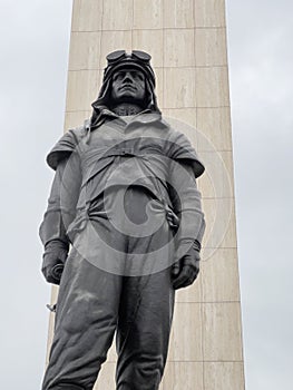 Bratislava, Slovakia, November 2023, Sculpture of Milan Rastislav Stefanik