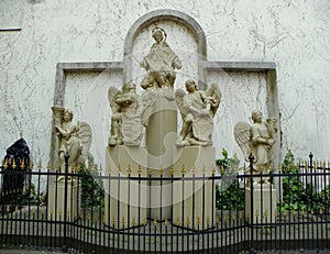 Bratislava, Slovakia, Primatial Square, Primatial Palace, Chapel of st. Ladislav, sculptural group in the courtyard