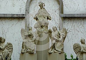 Bratislava, Slovakia, Primatial Square, Primatial Palace, Chapel of st. Ladislav, sculptural group in the courtyard