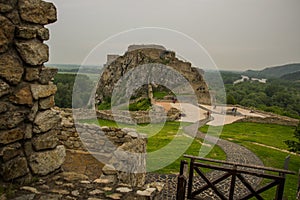 BRATISLAVA, SLOVAKIA : The ruins of Devin Castle near Bratislava in Slovakia