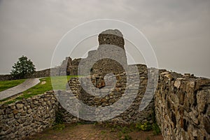 BRATISLAVA, SLOVAKIA : The ruins of Devin Castle near Bratislava in Slovakia