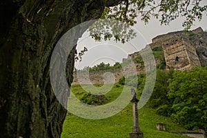 BRATISLAVA, SLOVAKIA : The ruins of Devin Castle near Bratislava in Slovakia