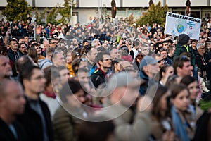 Anti-government protest in Bratislava, Slovakia on September 20, 2019