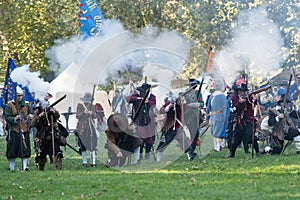 Re-enactment of battle for Pressburg at Bratislava, Slovakia on September 30, 2017