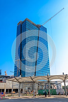 Construction work, Nivy Tower, Bratislava, Slovakia