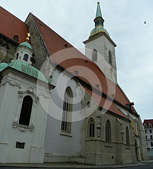 Bratislava, Slovakia, St. Martin\'s Cathedral, part of the building with a tower