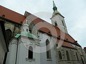 Bratislava, Slovakia, St. Martin\'s Cathedral, part of the building with a tower