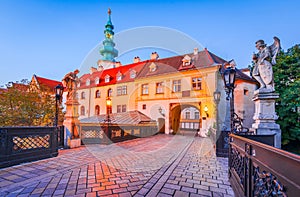 Bratislava, Slovakia. A street in the Old Town leading to Michael\'s Gate tower