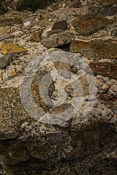 BRATISLAVA, SLOVAKIA: The texture of the stone. Devin castle