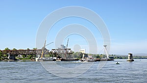 The Bratislava Stary most bridge dismantling