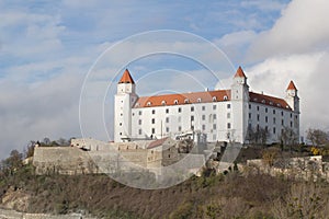 Bratislava white castle  in the capital of Slovakia - Bratislava