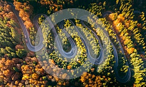 Bratocea Pass, Ciucas Mt. Winding road in Carpathian Mountains, Romania