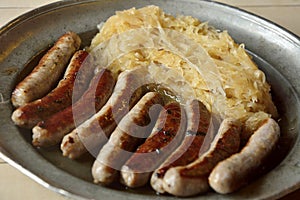 Bratwurst with sauerkraut photo