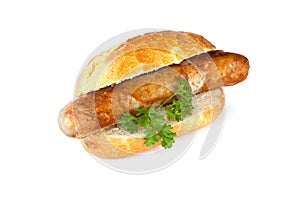 Bratwurst - Sausage, bread and parsley