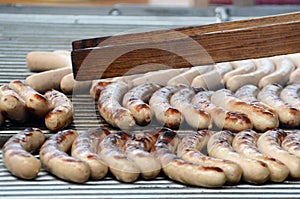 Sausages on a grill in Austria