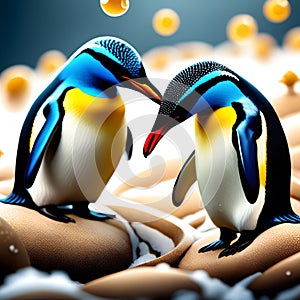 brautiful penguins, AI-generatet