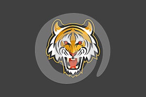Brave angry tiger face logo