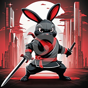 ninja rabbit ai generated image