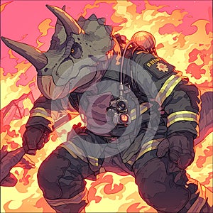 Brave Firefighter Carnotaurus
