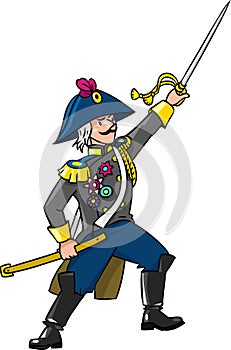 Brave general or officer with sword
