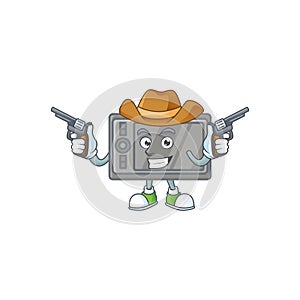 The brave of wacom Cowboy cartoon character holding guns