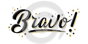 Bravo sign with golden stars photo