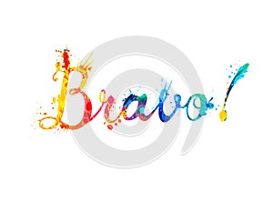 Bravo. Word of calligrapic letters photo