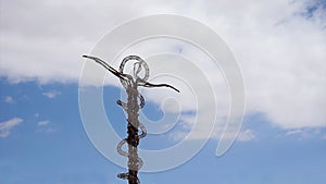 The Brazen Serpent Sculpture at Mount Nebo in Madaba, Jordan.