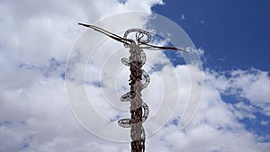 The Brazen Serpent Sculpture at Mount Nebo in Madaba, Jordan.