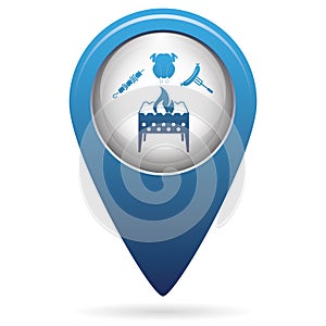 Brazier, kebab, chicen and sausage icon