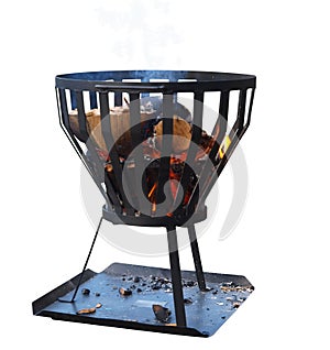 Brazier with Wood Fire