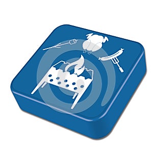 Brazier, zephyr, chicen and sausage icon