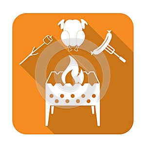 Brazier, zephyr, chicen and sausage icon