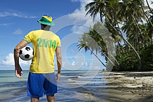 Brazil 2014 Football Player on Nordeste Beach