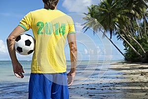 Brazil 2014 Football Player on Nordeste Beach