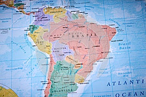 Brazil Bolivia Peru on the world map