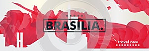 Brazil Brasilia skyline city gradient vector banner