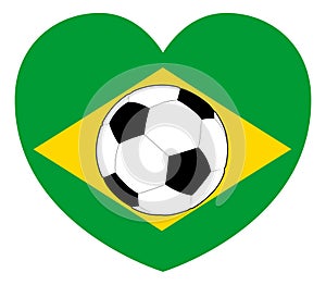 Brazil Brazillian Flag Soccer Football Heart