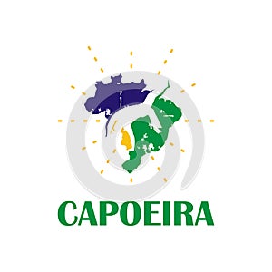 Brazil Capoeira Fighting Acrobatic Martial Art Logo Template