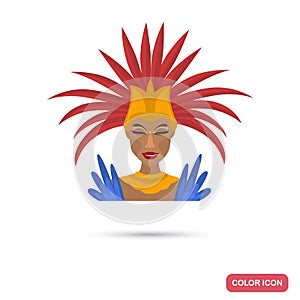 Brazil carnival girl color flat icon for web adn mobile design photo