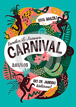 Brazil carnival. Vector illustration with trendy abstract elements. photo