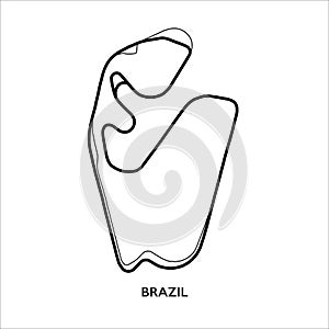 Brazil circuit. Motorsport race track vector map